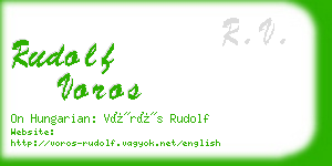 rudolf voros business card