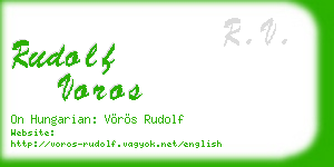 rudolf voros business card